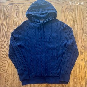 Mens Brooks Brothers Cable Knit Hooded Sweater Size L